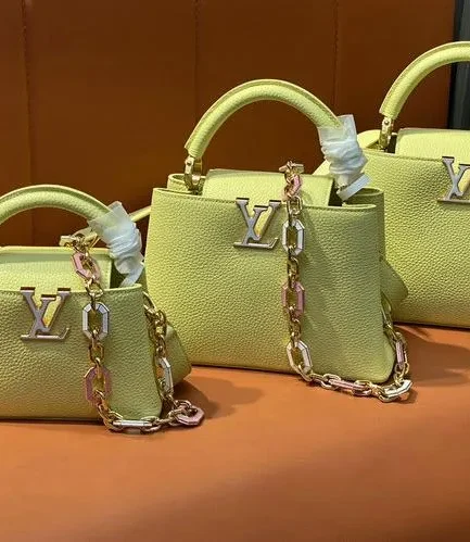 Louis Vuitton 1:1 Mirror Replica Capucines Mini Sun Beam Yellow Louis Vuitton Replica Capucines