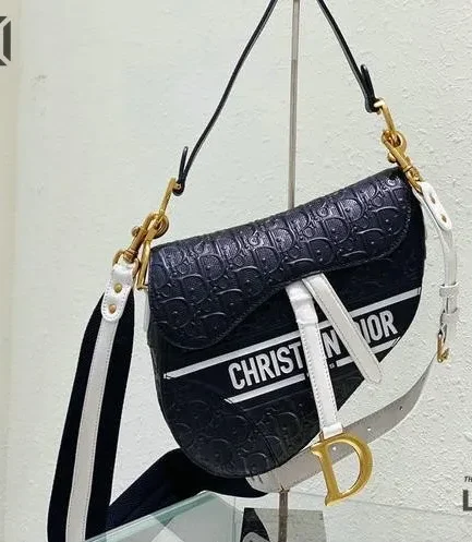 Dior 1:1 Mirror Replica Perforated Embossed Calfskin Saddle 25.5CM/10IN Christian Dior Replica Saddles