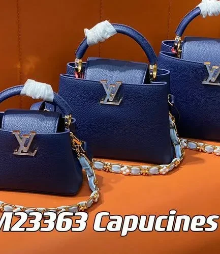 Louis Vuitton 1:1 Mirror Replica Capucines Taurillon Midnight Blue Louis Vuitton Replica Capucines