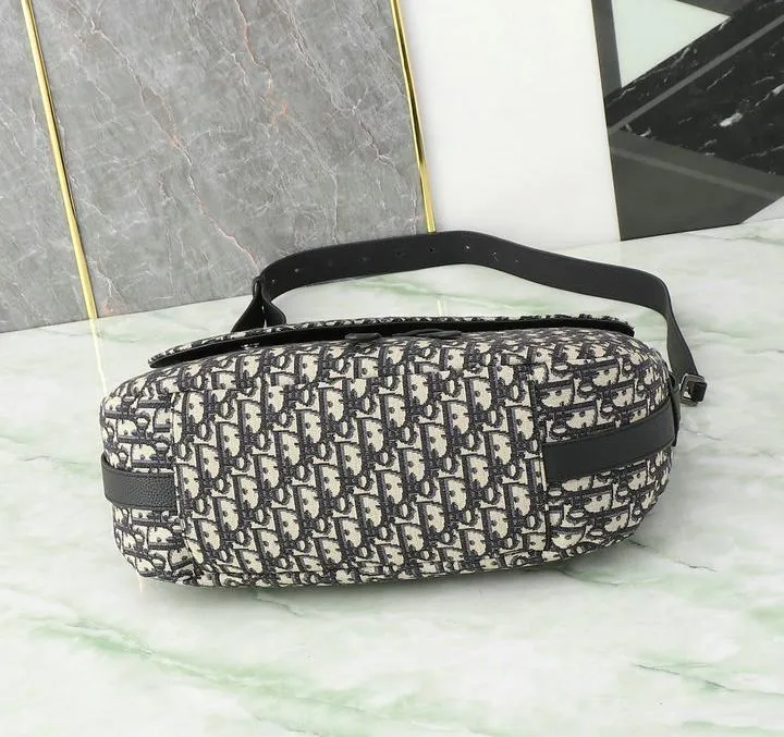 Dior 1:1 Mirror Replica Oblique Soft Saddle Beige Black 40CM/15.7IN Christian Dior Replica Saddles Dior 1:1 Mirror Replica Oblique Soft Saddle Beige Black 40CM/15.7IN Christian Dior Replica Saddles