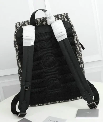 Dior 1:1 Mirror Replica Oblique Explorer Blue/Black Leather Backpack 42CM/16.5IN Christian Dior Replica Backpacks