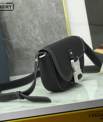 Dior 1:1 Mirror Replica Black Mini Saddle Messenger Bag 19.5CM/7.7IN Christian Dior Replica Saddles