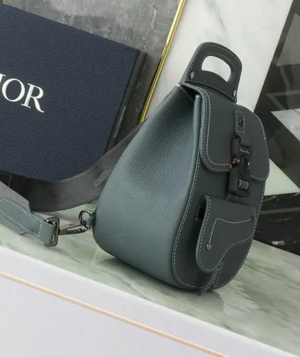 Dior 1:1 Mirror Replica Mini Gallop Grey Sling Bag 27.5CM/10.8IN Christian Dior Replica Backpacks