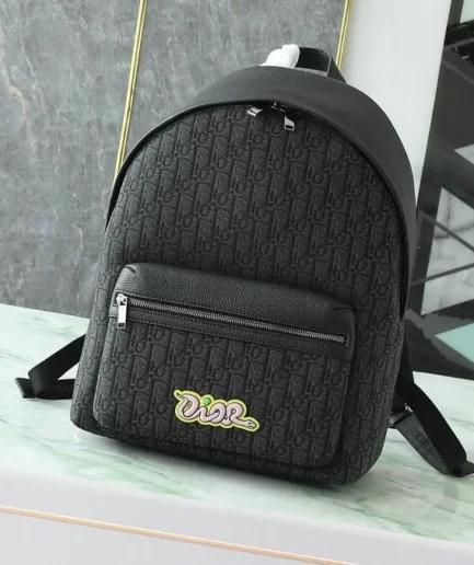Dior 1:1 Mirror Replica DIOR AND KAWS Rider 2.0 Zipped Backpack Christian Dior Replica Backpacks