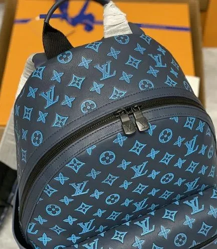 Louis Vuitton 1:1 Mirror Replica Discovery Navy Blue Backpack Louis Vuitton Replica Discovery