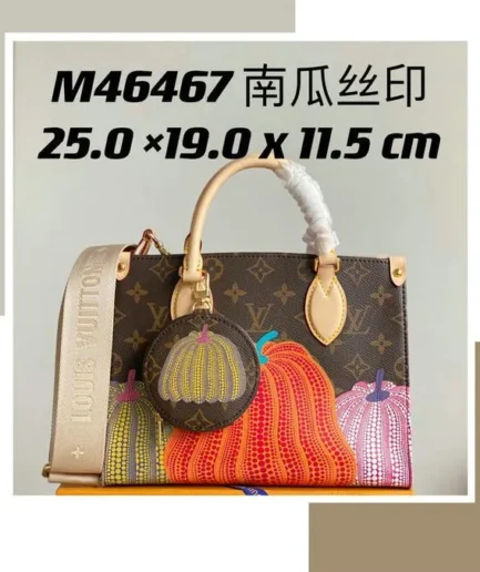 Louis Vuitton 1:1 Mirror Replica LV x YK PM OntheGo Yayoi Kusama Louis Vuitton Replica Onthego