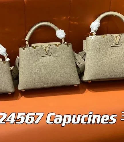 Louis Vuitton 1:1 Mirror Replica Capucines Mini Galet Gray Louis Vuitton Replica Capucines