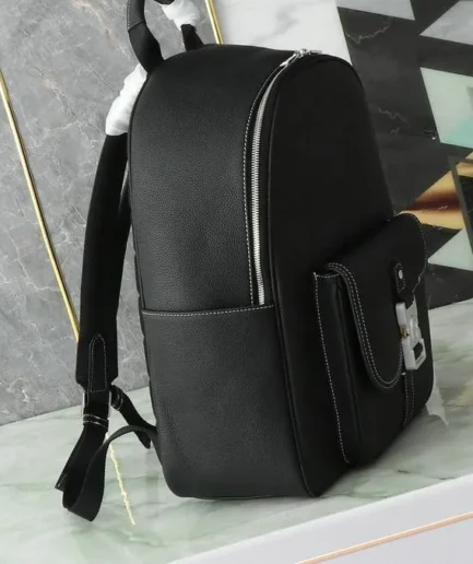 Dior 1:1 Mirror Replica Saddle Zip Black Backpack 43.5CM/17.1IN Christian Dior Replica Backpacks