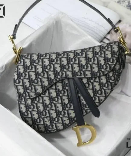 Dior 1:1 Mirror Replica Mini/Medium Saddle Black Bag Christian Dior Replica Saddles