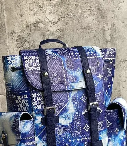 Louis Vuitton 1:1 Mirror Replica Bandana Blue Christopher PM Louis Vuitton Replica Christopher