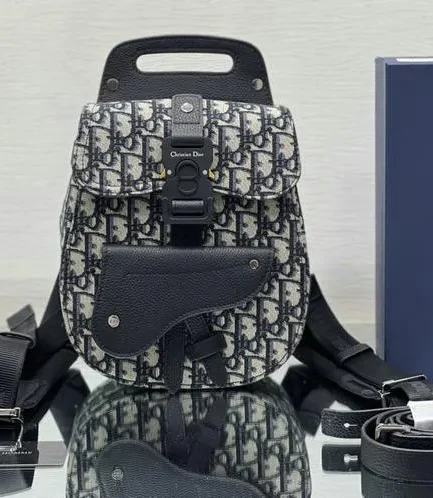 Dior 1:1 Mirror Replica Oblique Mini Saddle Backpack 27.5CM/10.8IN Christian Dior Replica Backpacks