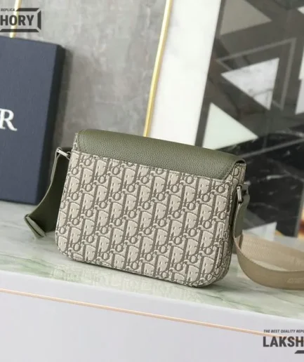 Dior 1:1 Mirror Replica Green Mini Saddle Bag W/ Strap 23CM/9.1IN Christian Dior Replica Saddles