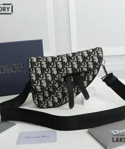 Dior 1:1 Mirror Replica HOMME Oblique Saddle Belt Bag 21CM/8.3IN Christian Dior Replica Saddles