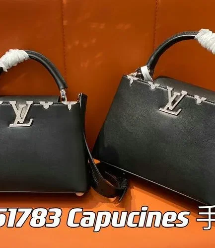 Louis Vuitton 1:1 Mirror Replica Flowers Capucines BB Black Crystal Louis Vuitton Replica Capucines