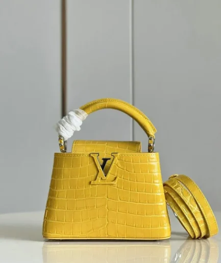 Louis Vuitton 1:1 Mirror Replica Capucines MM Tricolor Crocodile Bag Louis Vuitton Replica Capucines