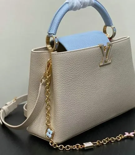 Louis Vuitton 1:1 Mirror Replica Capucines BB Quartz Pink & Sky Blue Louis Vuitton Replica Capucines