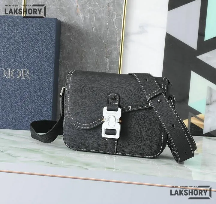 Dior 1:1 Mirror Replica Grained Black Medium Saddle 23CM/9.1IN Christian Dior Replica Saddles Dior 1:1 Mirror Replica Grained Black Medium Saddle 23CM/9.1IN Christian Dior Replica Saddles