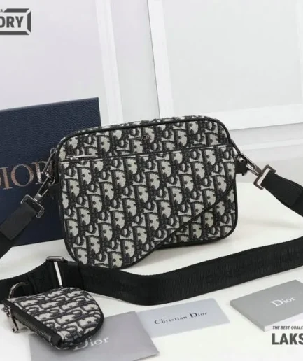 Dior 1:1 Mirror Replica Oblique Saddle Triple Pouch 25CM/9.8IN Christian Dior Replica Saddles