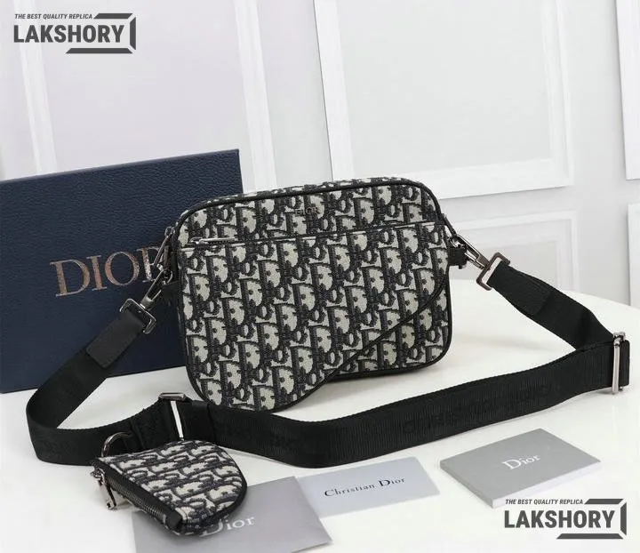 Dior 1:1 Mirror Replica Oblique Saddle Triple Pouch 25CM/9.8IN Christian Dior Replica Saddles Dior 1:1 Mirror Replica Oblique Saddle Triple Pouch 25CM/9.8IN Christian Dior Replica Saddles