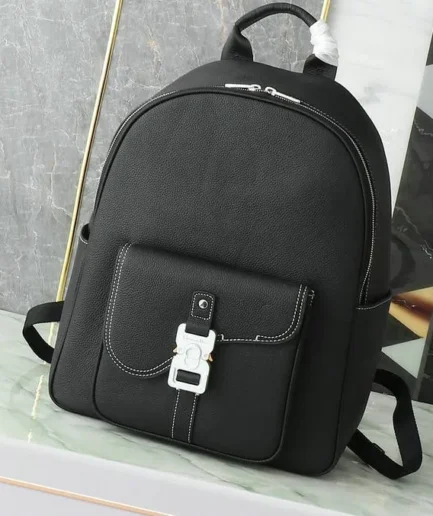 Dior 1:1 Mirror Replica Saddle Zip Black Backpack 43.5CM/17.1IN Christian Dior Replica Backpacks