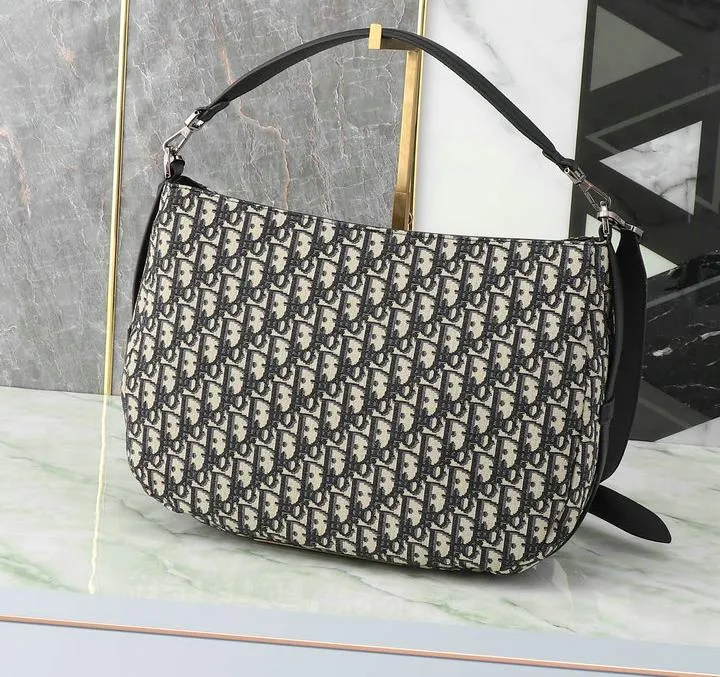 Dior 1:1 Mirror Replica Oblique Soft Saddle Beige Black 40CM/15.7IN Christian Dior Replica Saddles Dior 1:1 Mirror Replica Oblique Soft Saddle Beige Black 40CM/15.7IN Christian Dior Replica Saddles