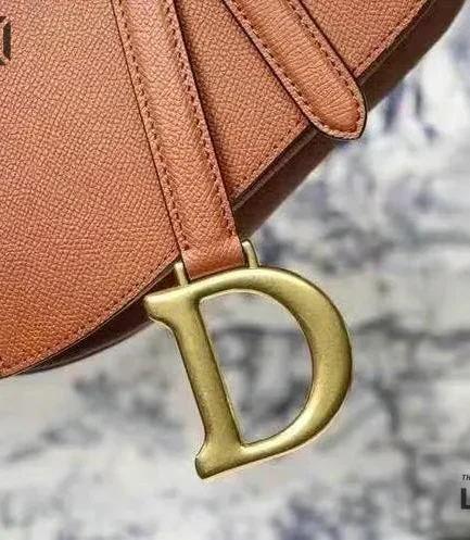 Dior 1:1 Mirror Replica Grained Calfskin Camello Saddle 25CM/9.8IN Christian Dior Replica Saddles