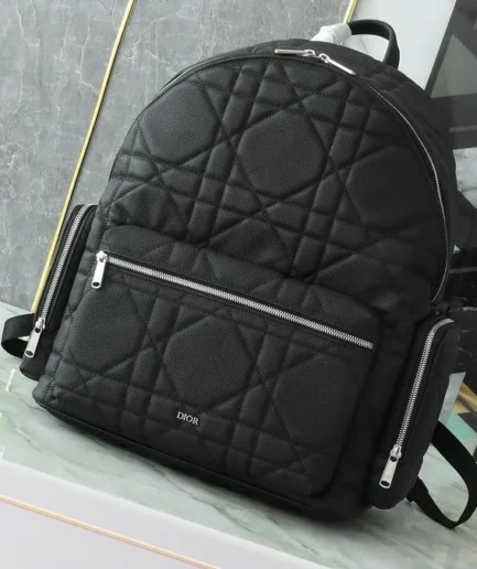 Dior 1:1 Mirror Replica Black Men’s Calkskin Backpack 46CM/18.1IN Christian Dior Replica Backpacks