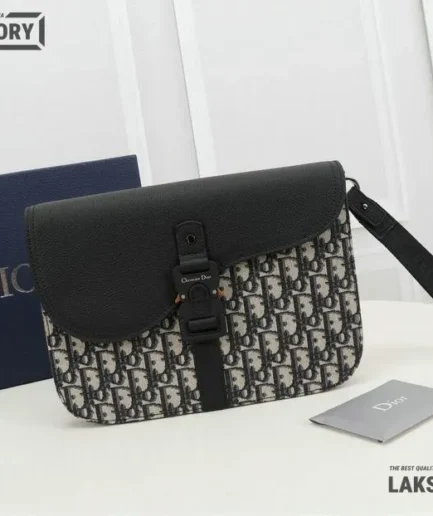 Dior 1:1 Mirror Replica Saddle A5 Pouch Beige/Black 29CM/11.4IN Christian Dior Replica Saddles