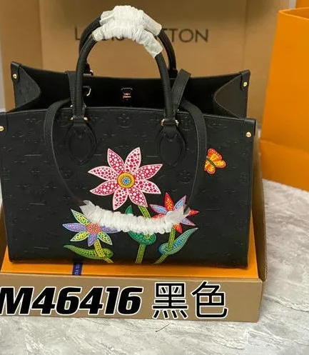 Louis Vuitton 1:1 Mirror Replica LV x YK Onthego MM Flower Marquetry Louis Vuitton Replica Onthego