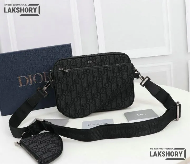 Dior 1:1 Mirror Replica Oblique Saddle Triple Pouch 25CM/9.8IN Christian Dior Replica Saddles Dior 1:1 Mirror Replica Oblique Saddle Triple Pouch 25CM/9.8IN Christian Dior Replica Saddles