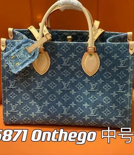 Louis Vuitton 1:1 Mirror Replica  MM Monogram Denim OnTheGo Louis Vuitton Replica Onthego
