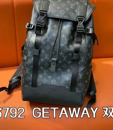 Louis Vuitton 1:1 Mirror Replica Getaway Backpack Monogram Eclipse Louis Vuitton Replica Christopher