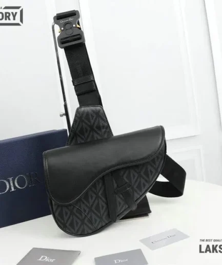 Dior 1:1 Mirror Replica Coated Canvas CD Diamond Saddle 28CM/11.0IN Christian Dior Replica Saddles