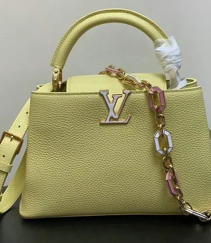 Louis Vuitton 1:1 Mirror Replica Capucines Mini Sun Beam Yellow Louis Vuitton Replica Capucines