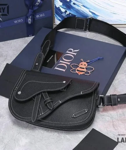 Dior 1:1 Mirror Replica X KAWS Navy Saddle Pouch 24CM/9.4IN Christian Dior Replica Saddles