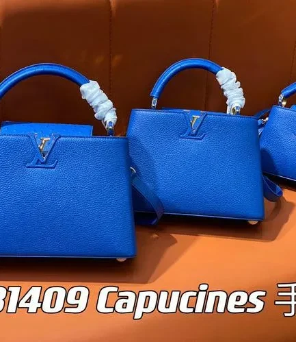 Louis Vuitton 1:1 Mirror Replica Saphir Blue Capucines Taurillon Louis Vuitton Replica Capucines