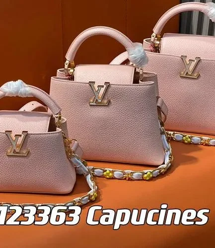 Louis Vuitton 1:1 Mirror Replica Capucines Mini BB Rose Jasmin Louis Vuitton Replica Capucines