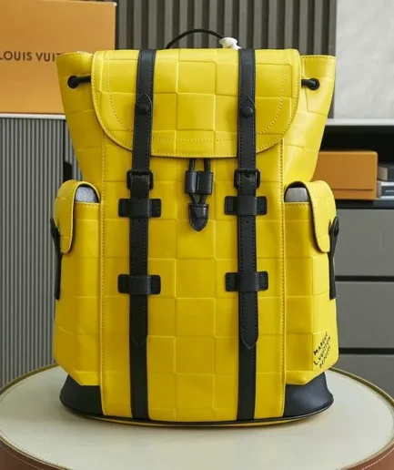 Louis Vuitton 1:1 Mirror Replica Christopher MM Damier Scuba Yellow Louis Vuitton Replica Christopher