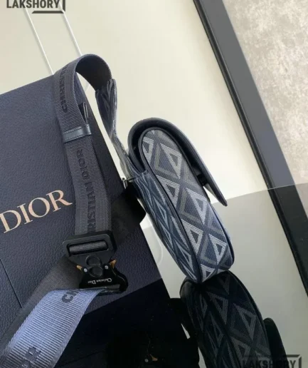 Dior 1:1 Mirror Replica Canvas CD Diamond Mens Saddle 26CM/10.2IN Christian Dior Replica Saddles
