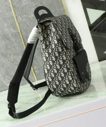 Dior 1:1 Mirror Replica Gallop Backpack Navy Oblique Jacquard 40CM/15.7IN Christian Dior Replica Backpacks