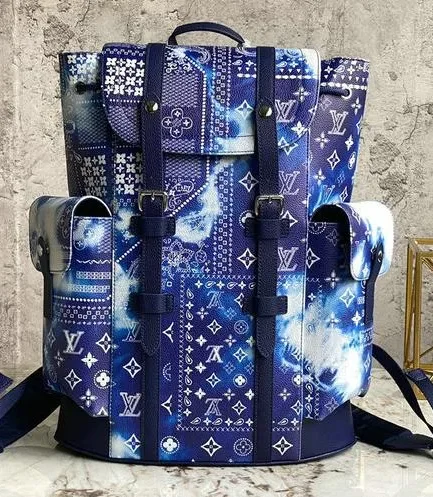 Louis Vuitton 1:1 Mirror Replica Bandana Blue Christopher PM Louis Vuitton Replica Christopher