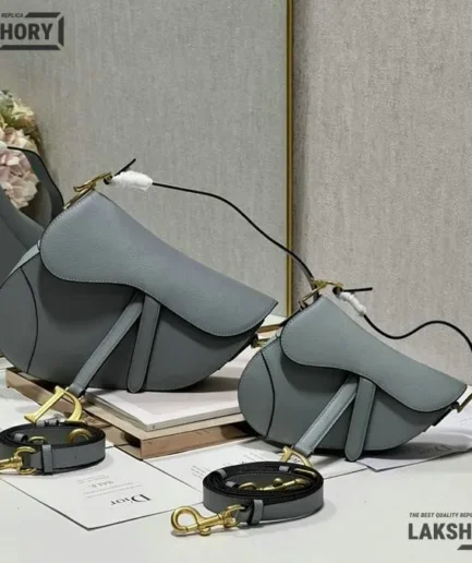 Dior 1:1 Mirror Replica Sky Blue Micro Calfskin Saddle Christian Dior Replica Saddles