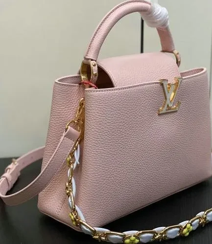 Louis Vuitton 1:1 Mirror Replica Capucines Mini BB Rose Jasmin Louis Vuitton Replica Capucines