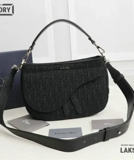 Dior 1:1 Mirror Replica Mini Canvas Oblique Soft Saddle 24CM/9.4IN Christian Dior Replica Saddles