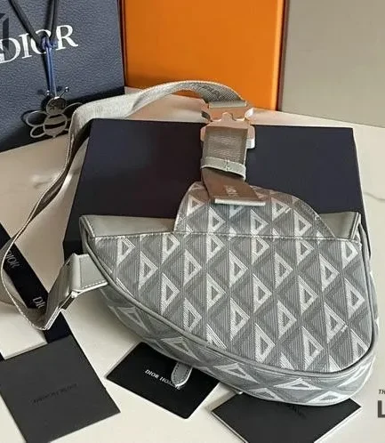 Dior 1:1 Mirror Replica Canvas Calfskin CD Diamond Saddle 26CM/10.2IN Christian Dior Replica Saddles