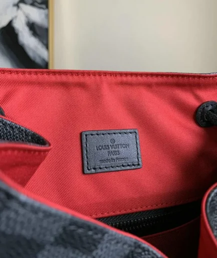Louis Vuitton 1:1 Mirror Replica Damier Graphite Utility Backpack Red Louis Vuitton Replica Christopher