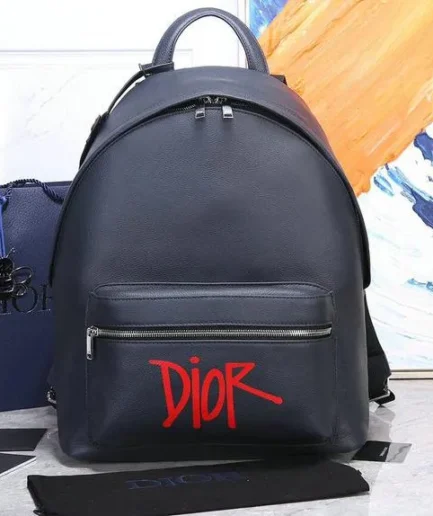 Dior 1:1 Mirror Replica x Shawn Rider Navy Backpack 42CM/16.5IN Christian Dior Replica Backpacks