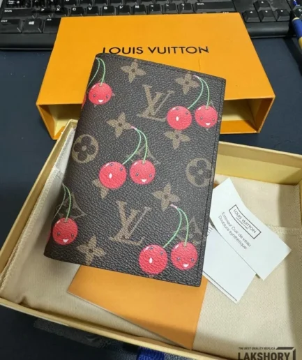 Louis Vuitton 1:1 Mirror Replica LV X TM Monogram Cerises Passport Cover 14CM/5.5IN Louis Vuitton Replica Wallets Louis Vuitton 1:1 Mirror Replica LV X TM Monogram Cerises Passport Cover 14CM/5.5IN Louis Vuitton Replica Wallets