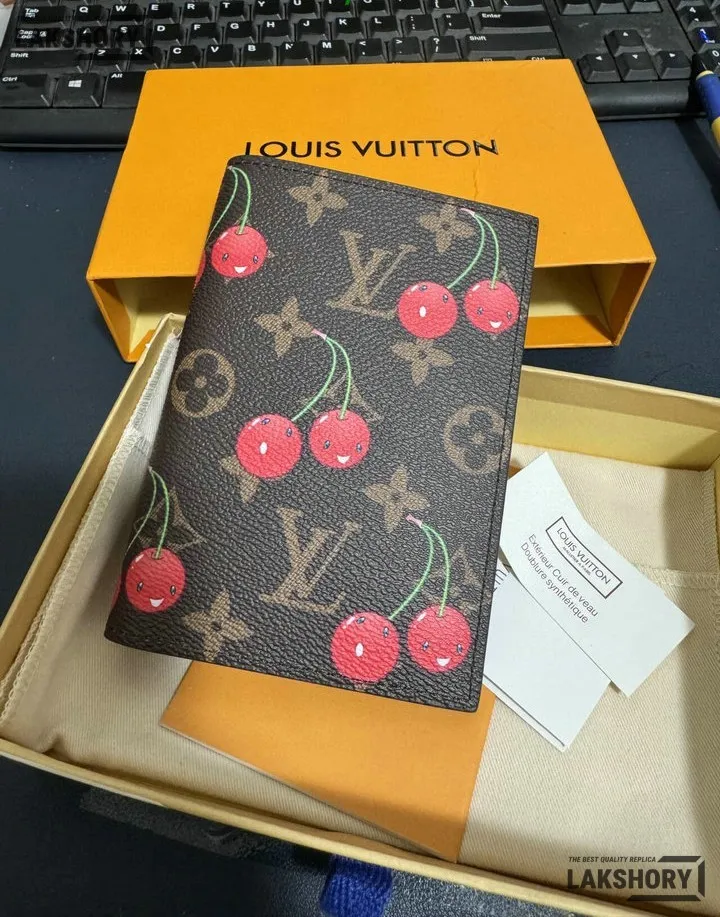 Louis Vuitton 1:1 Mirror Replica LV X TM Monogram Cerises Passport Cover 14CM/5.5IN Louis Vuitton Replica Wallets Louis Vuitton 1:1 Mirror Replica LV X TM Monogram Cerises Passport Cover 14CM/5.5IN Louis Vuitton Replica Wallets