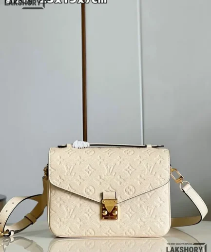 Louis Vuitton 1:1 Mirror Replica Dune Creme Monogram Empreinte Pochette Metis Bag 25CM/9.8IN Louis Vuitton Replica Pochette Metis